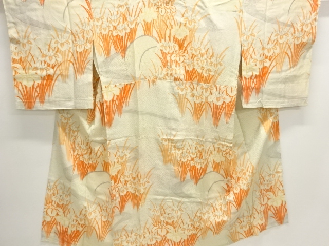 アンティーク　錦紗菖蒲模様単衣長襦袢